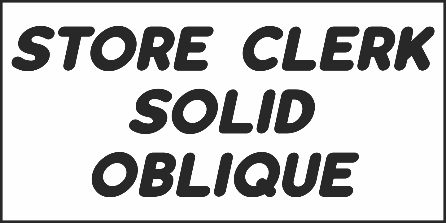 Ejemplo de fuente Store Clerk JNL Solid